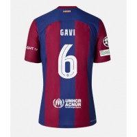 Billiga Barcelona Paez Gavi #6 Hemma fotbollskläder 2023-24 Kortärmad
